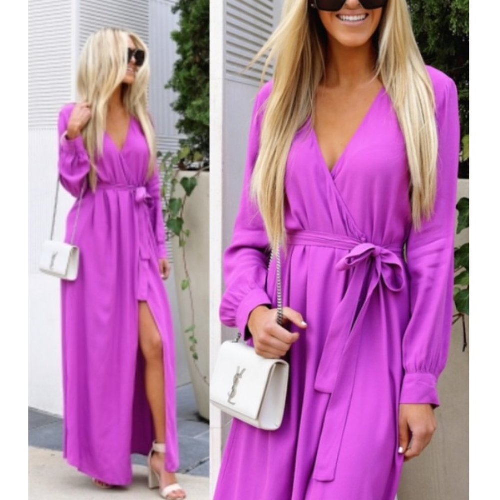Vici Long Sleeve Maxi Wrap Dress